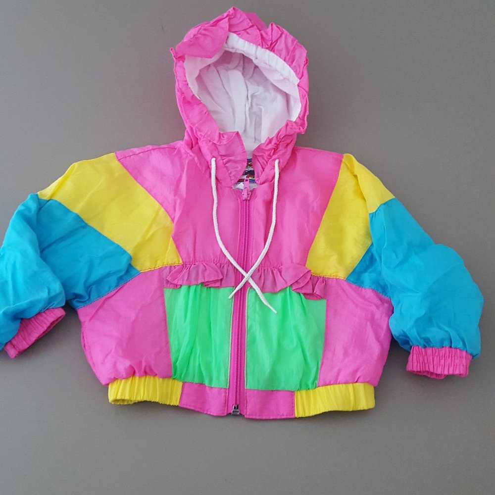 Vintage 80's Windbreaker Blue Pink